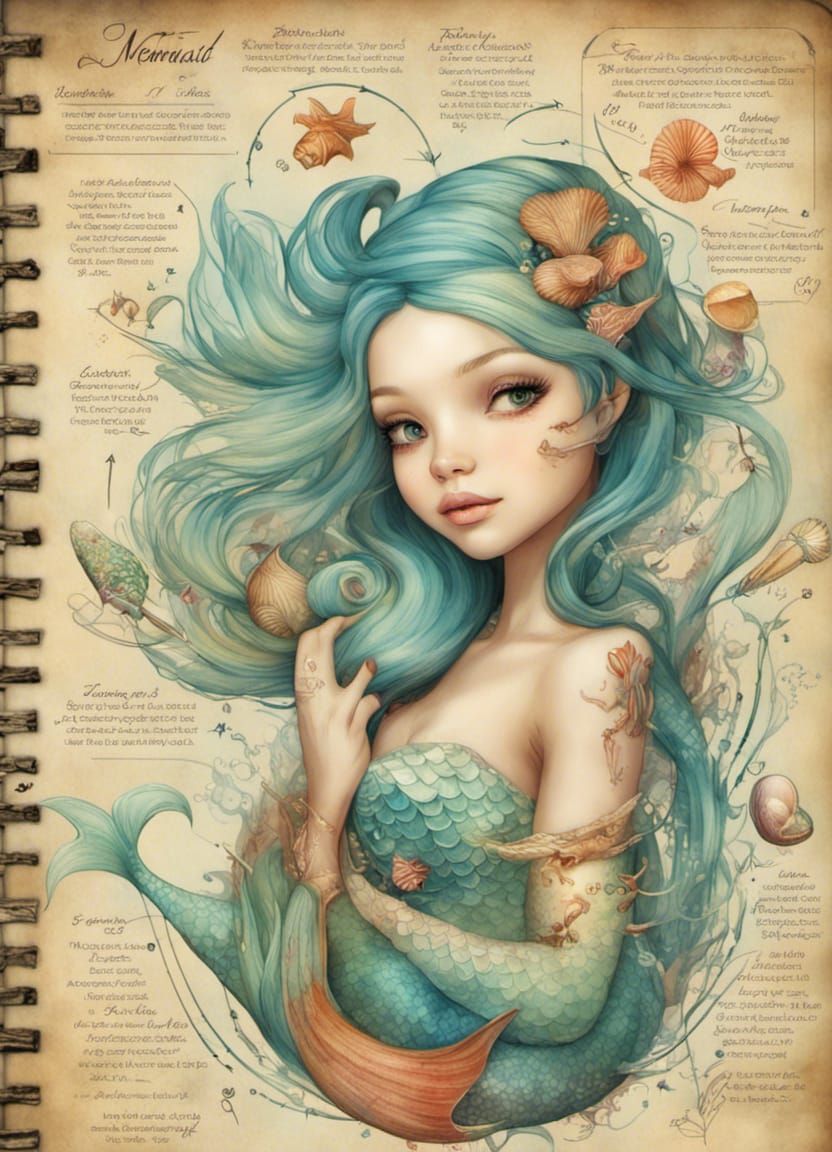 Scientific Mermaid Anatomy in Chibi Style