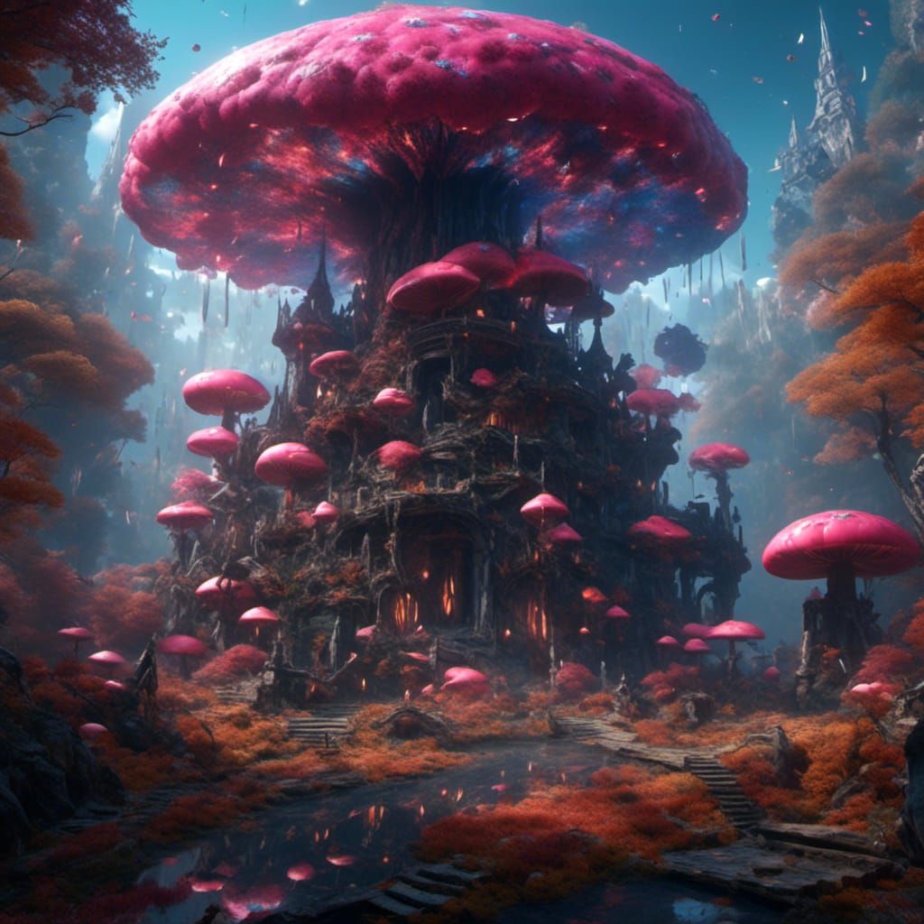 Fantastical Mushroom Kingdom Concept Art