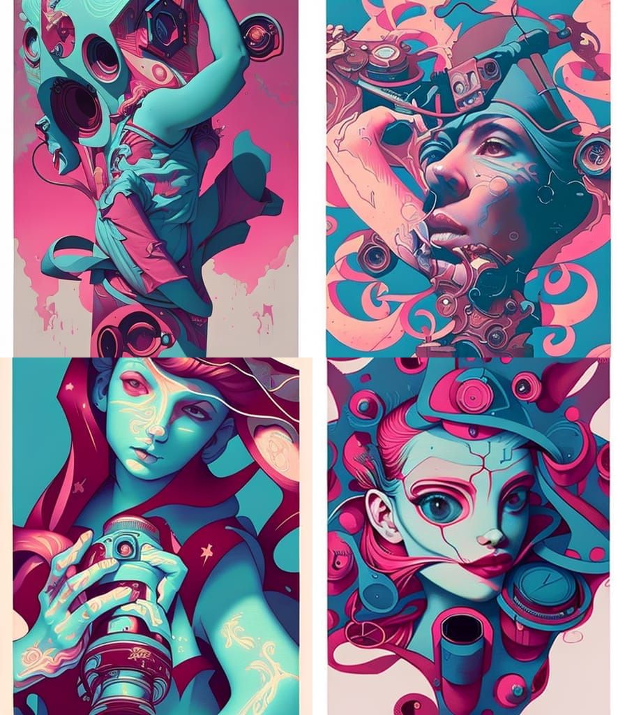 Street Art Poster Featuring Camera Parts