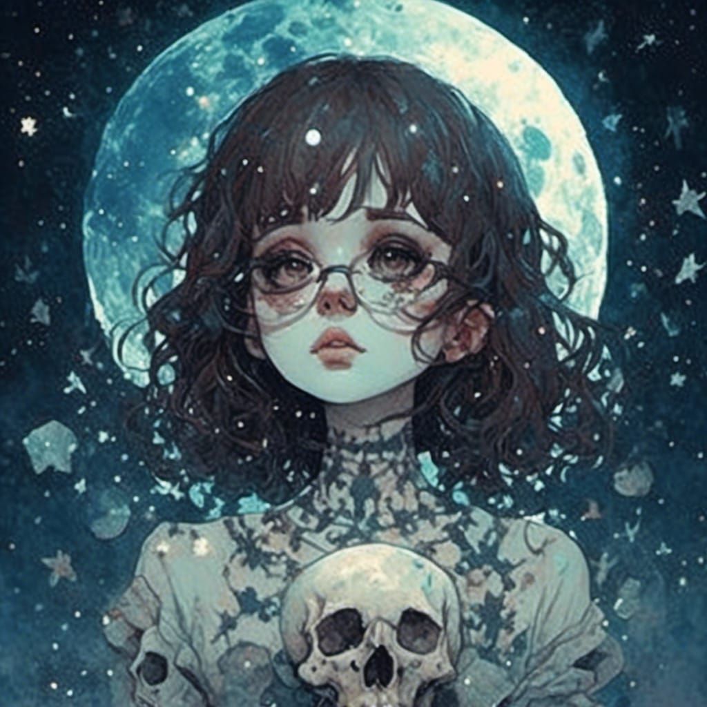 Catrina Skull Constellation in Bioluminescent Capsule