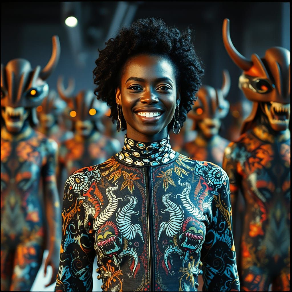 Optic Art Fashion Show: Biomechanical Runway