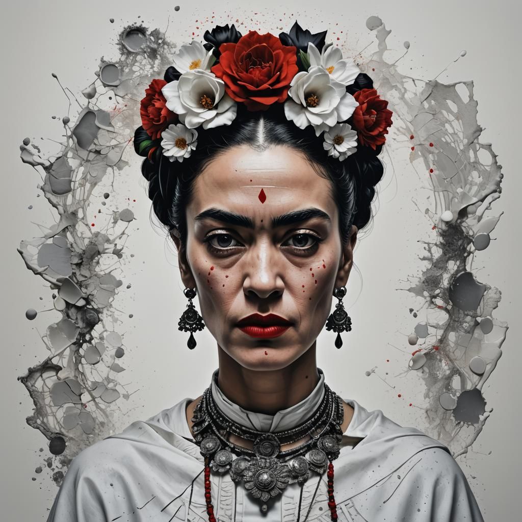 Modern Art Portrait of Frida Kahlo
