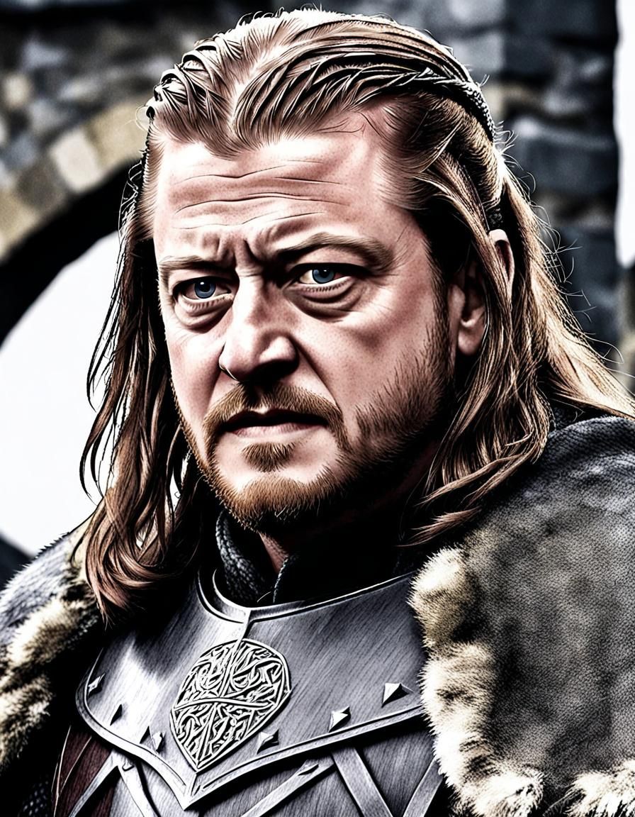 Lord Eddard Stark Portrait in Winterfell Courtyard