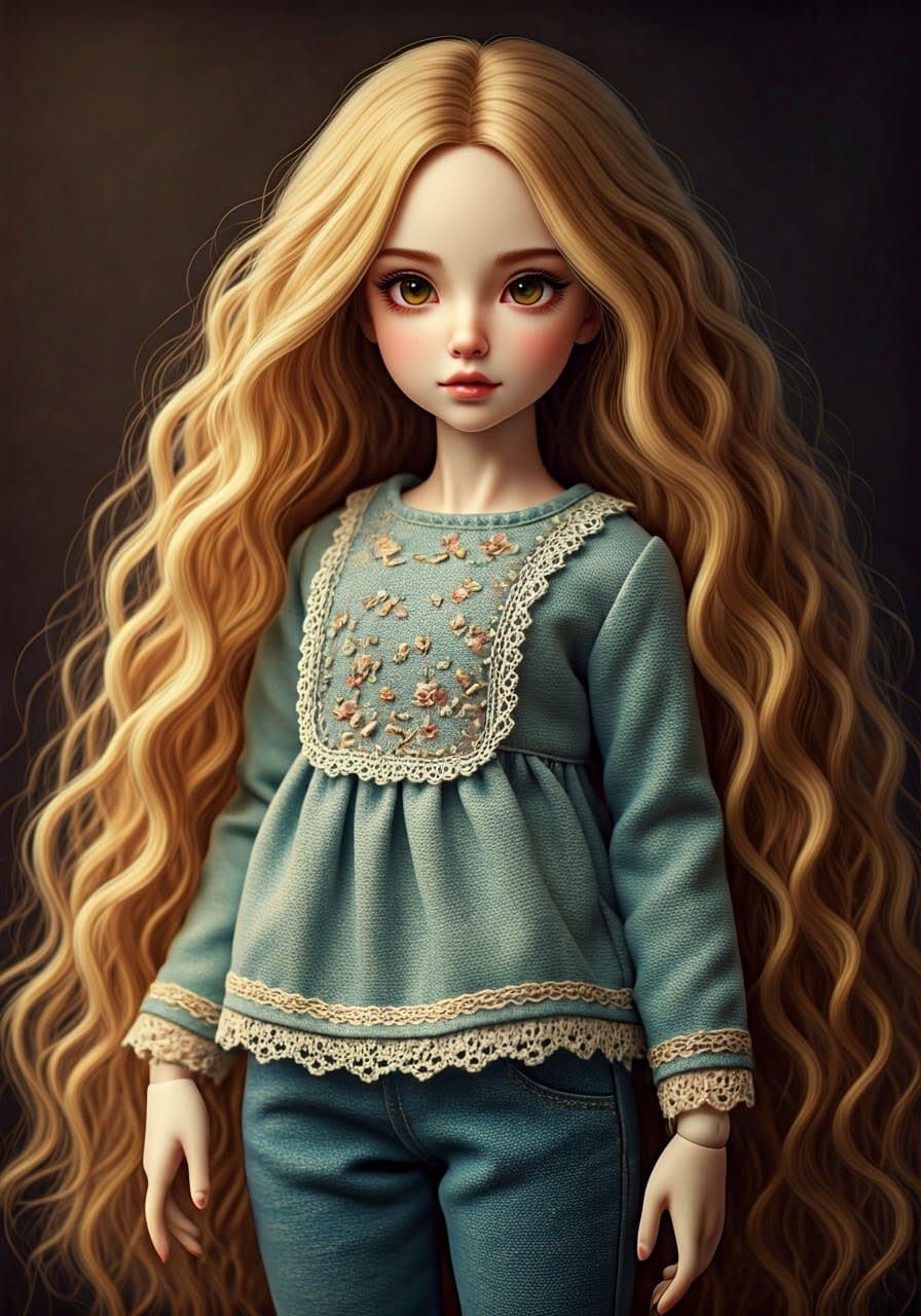 Hyperdetailed Ball-Jointed Doll in Pastel Clothing