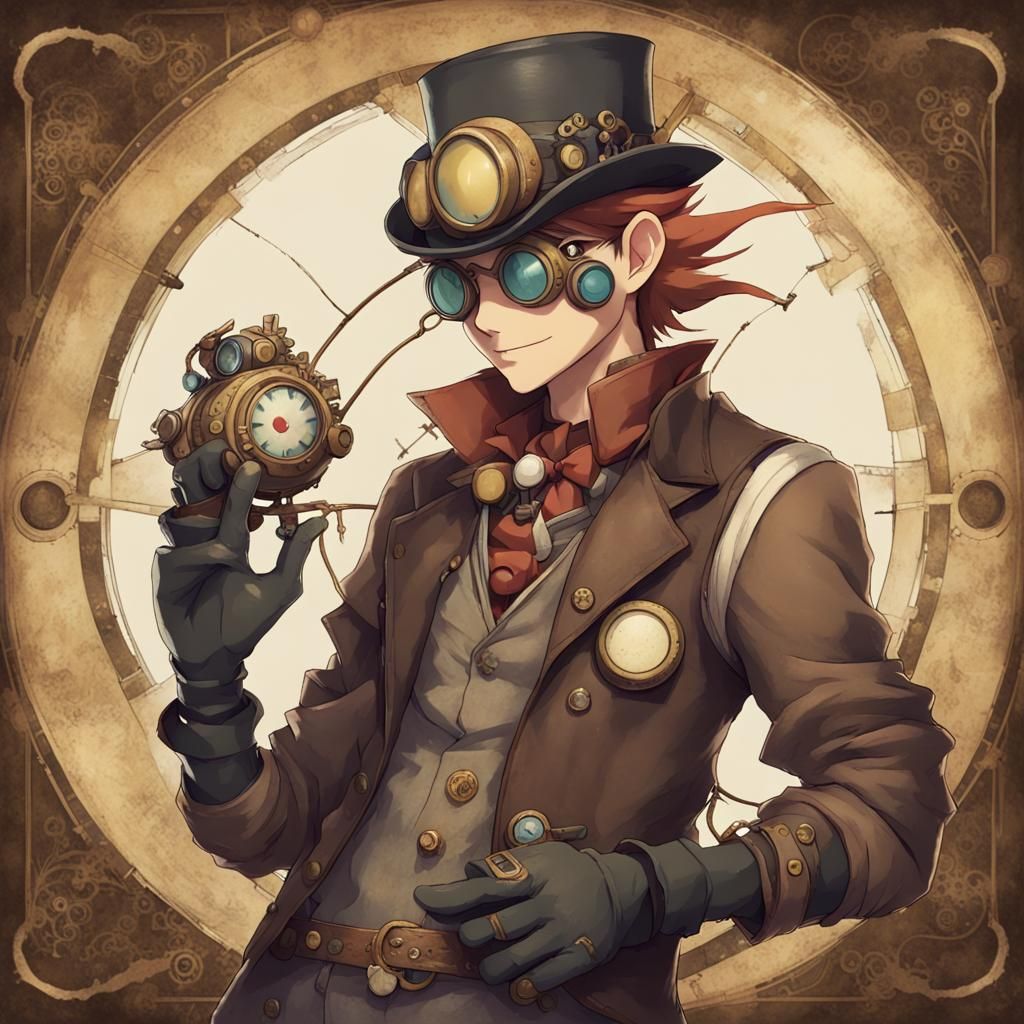 Steampunk Pokemon Character Illustration