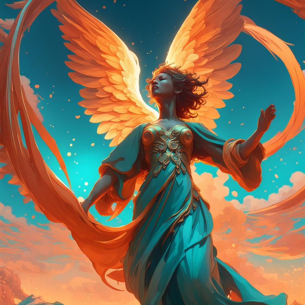 Angels Dancing with Joy: Hyperdetailed Concept Art