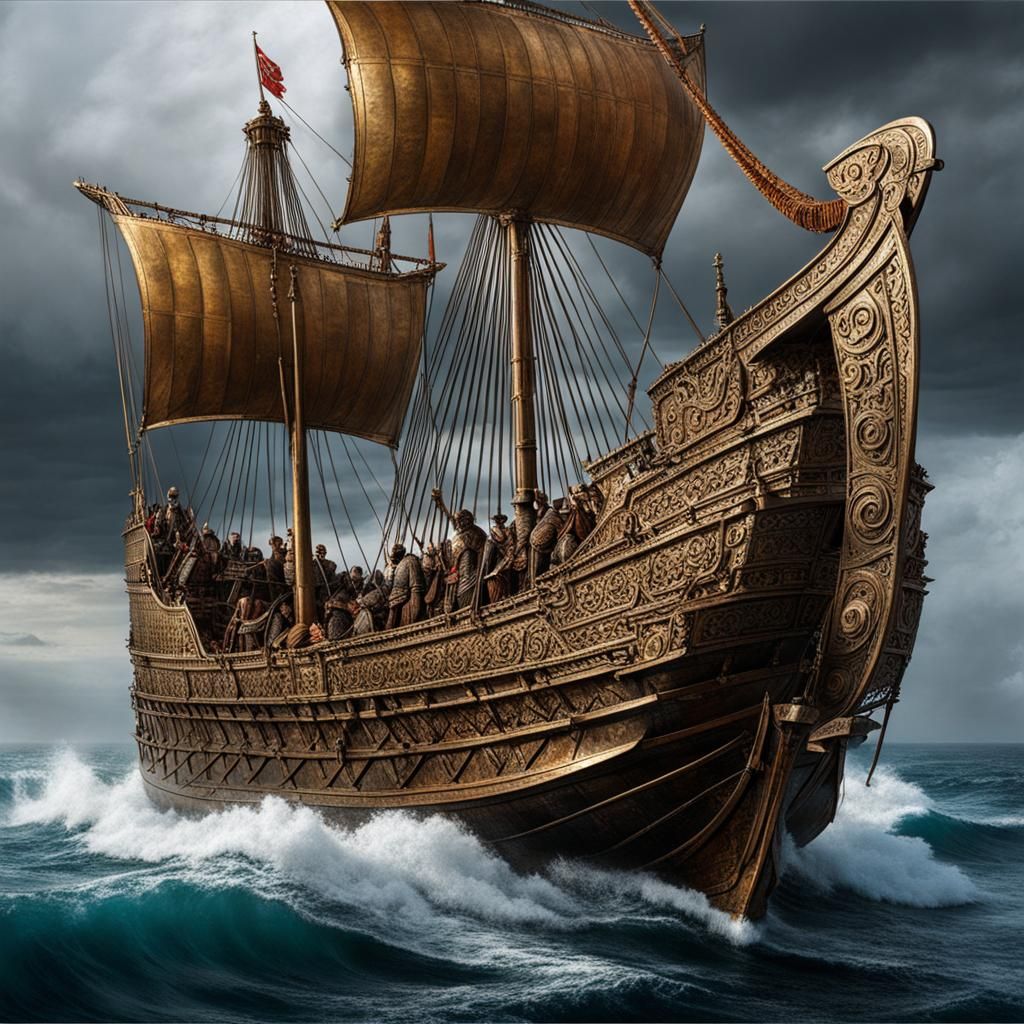 Bronze Atlantean Galley