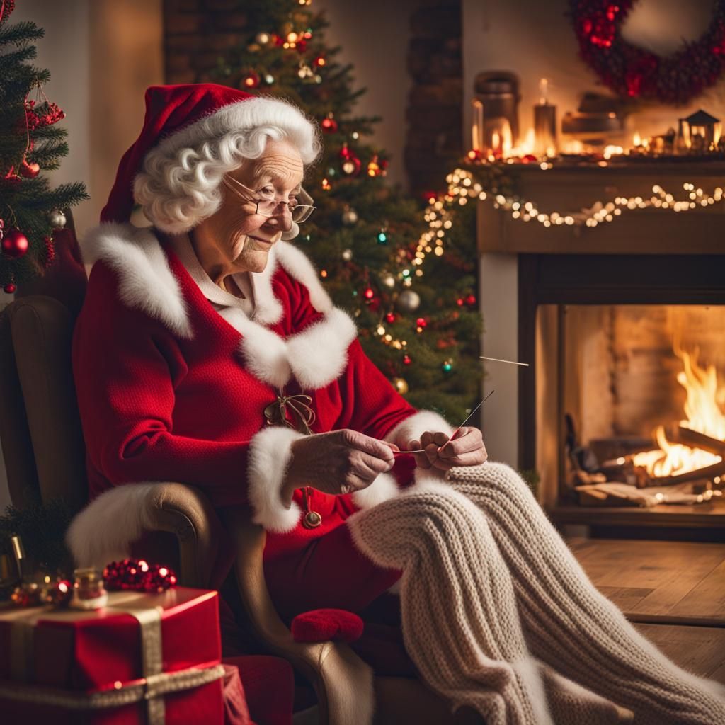 Mrs. Claus Filling Orders