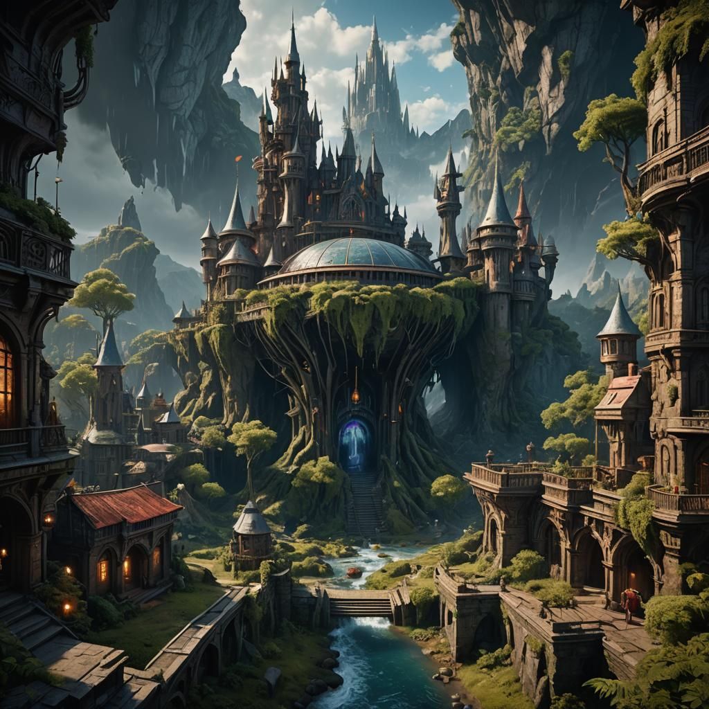 Fantastical Landscape in Deep Color, Digital Matte Painting