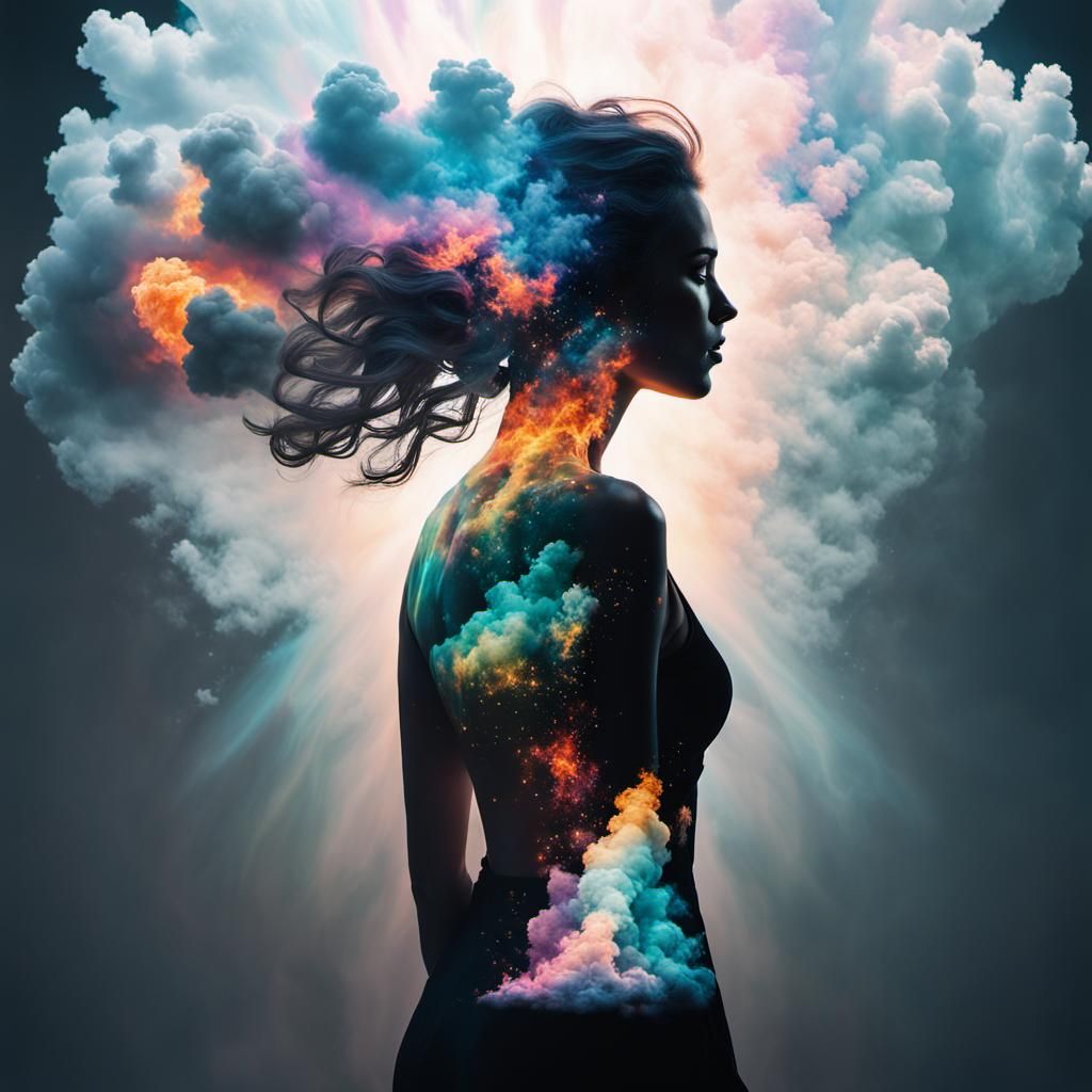 Dreaming Girl: Rainbow Fire and Heaven in Double Exposure