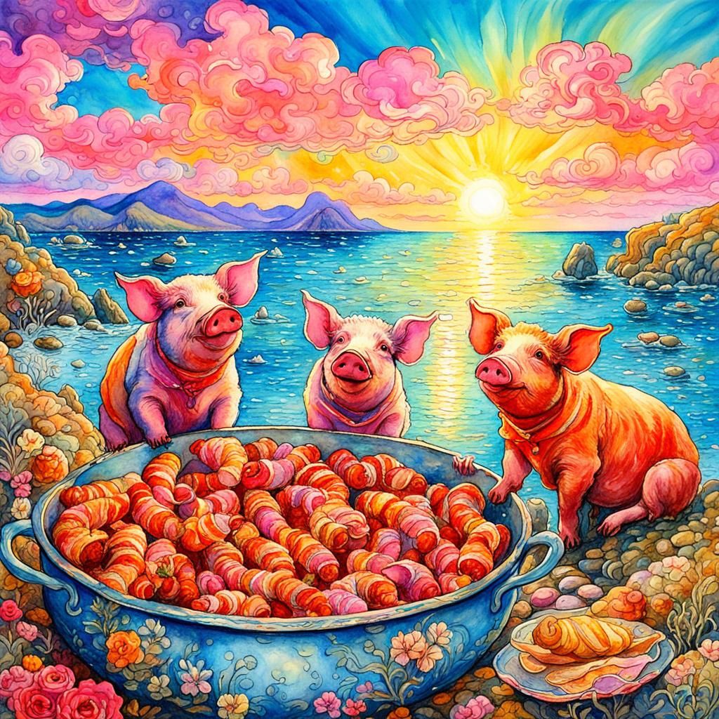 Sausage & bacon picnic on the coast...