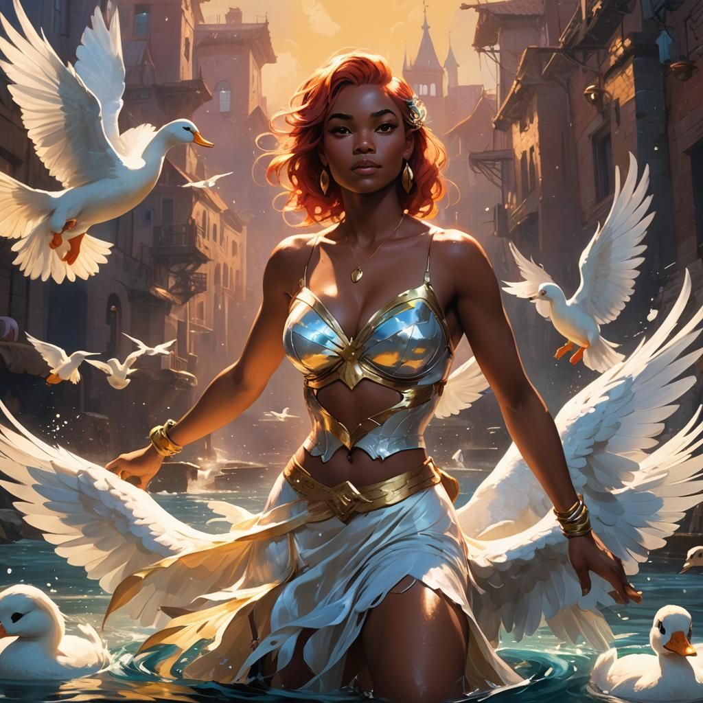 Melody from Brawl in Frank Frazetta Style