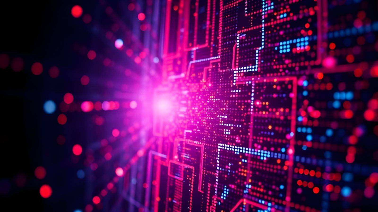 Sci-Fi Interface with Spectral Light Patterns in HDR