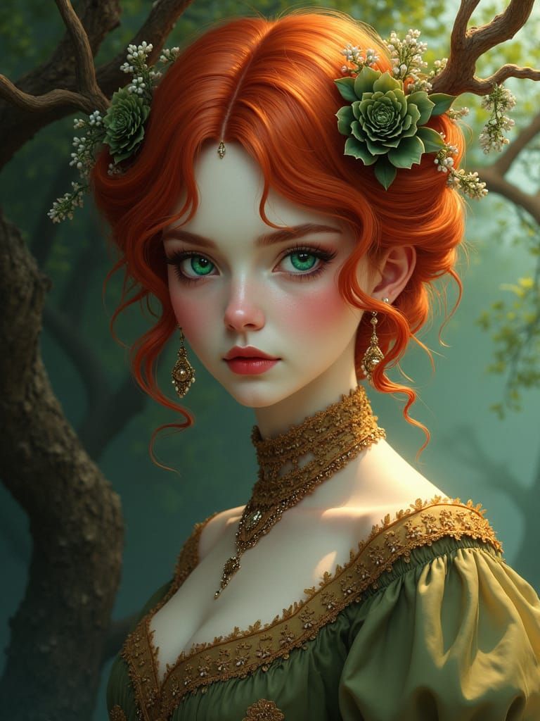 Victorian Redhead in Dreamlike Fantasy Art