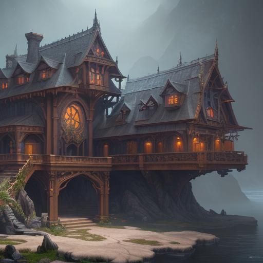 Fantastical Fantasy House in Detailed Matte Painting