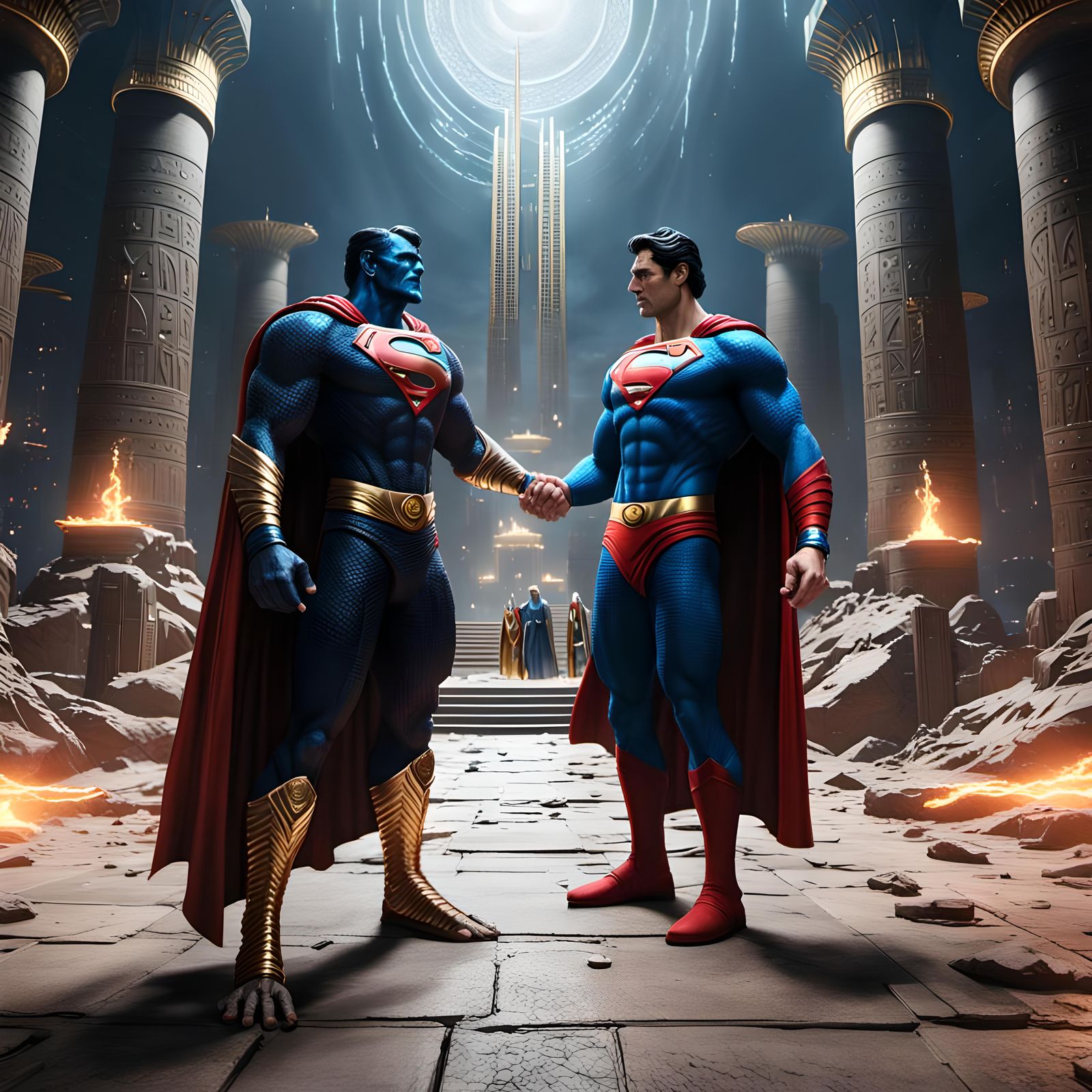 Ra Meets Superman: a Cinematic Fantasy Art