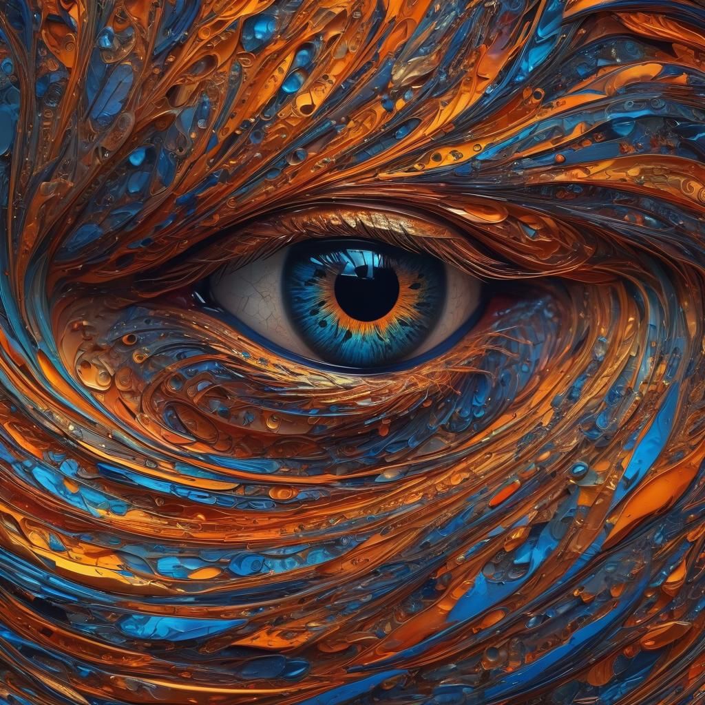 Abstract Eye Close-Up with Swirling Colors