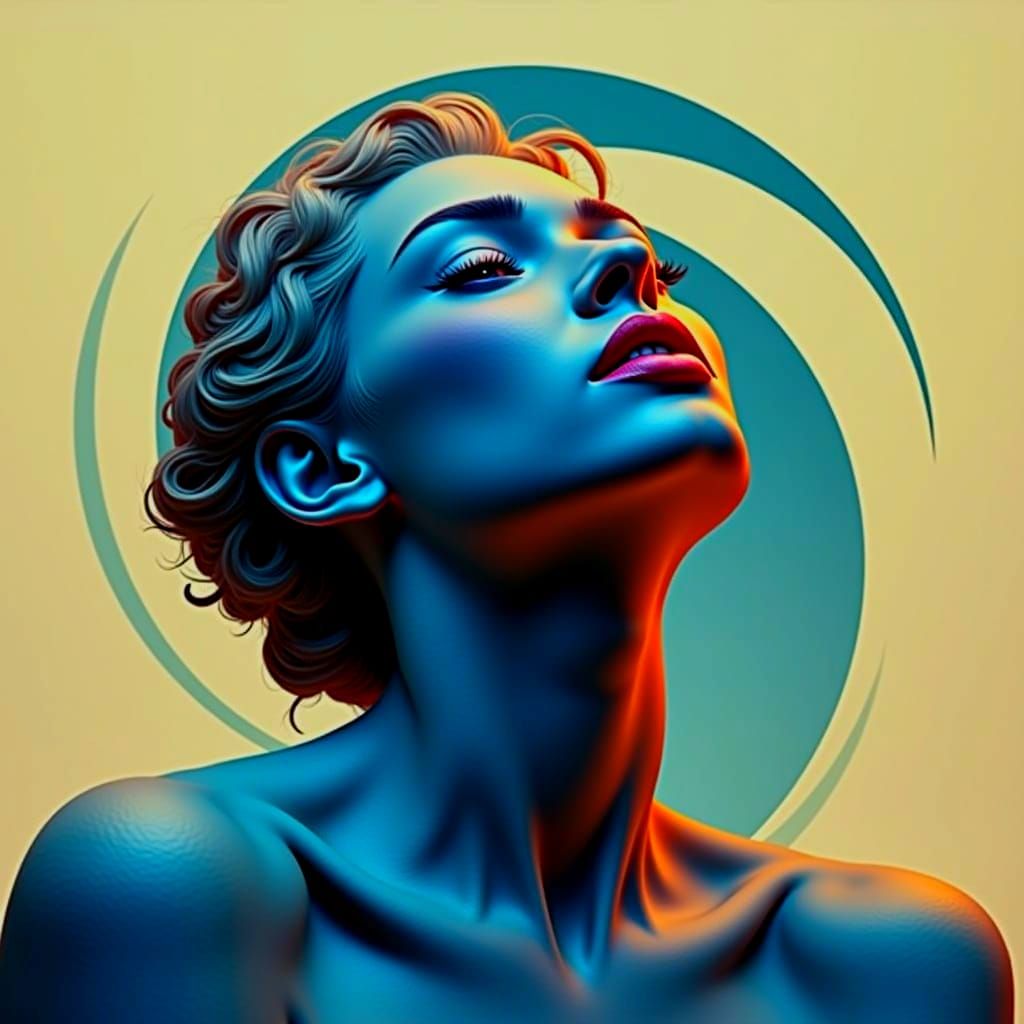 Abstract Swirling Red Forms