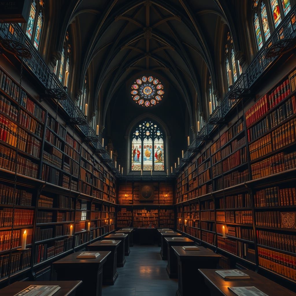 Hereford Cathedral Chained Library in Baroque Style