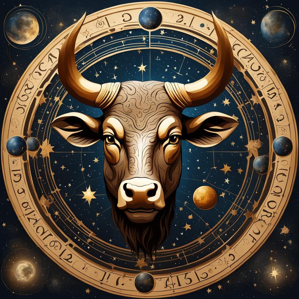 Taurus Zodiac Head in Old Masters Style