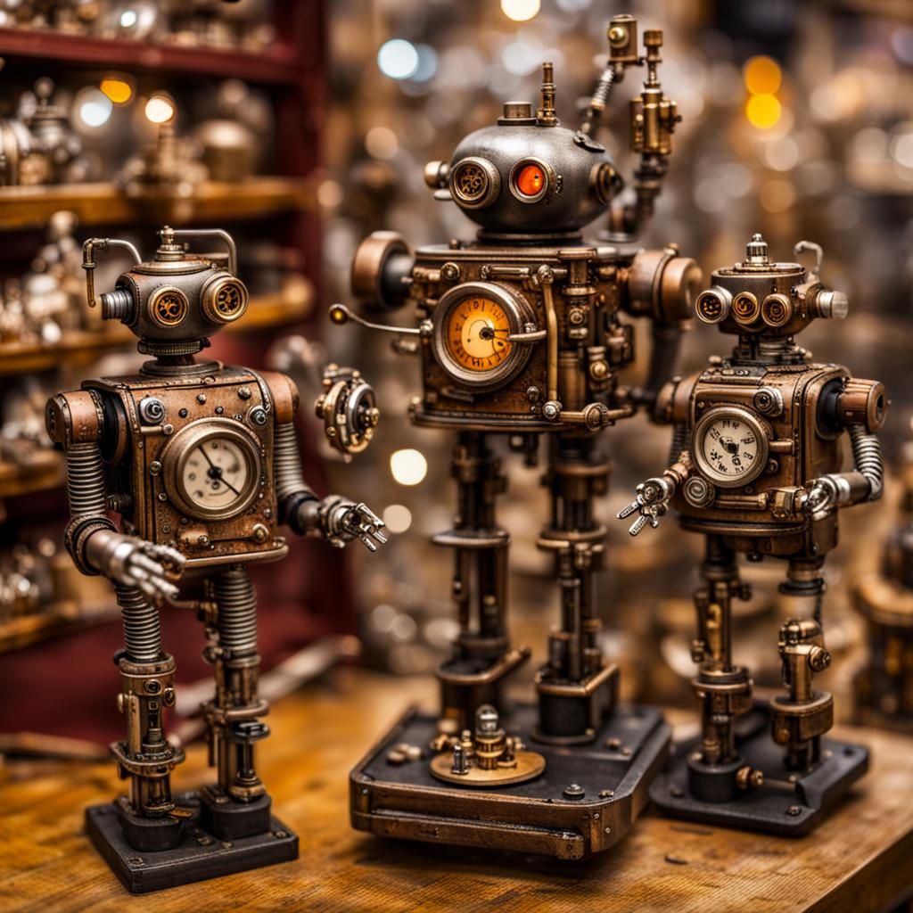 Steampunk Robots Sold at Christmas Shop
