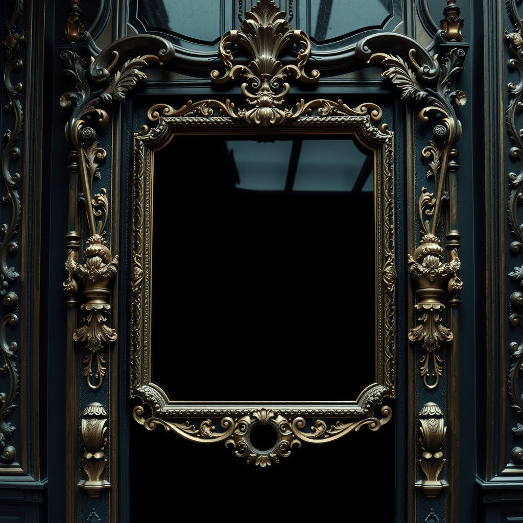 Elegant Victorian Frame Adorns Mysterious Blackness