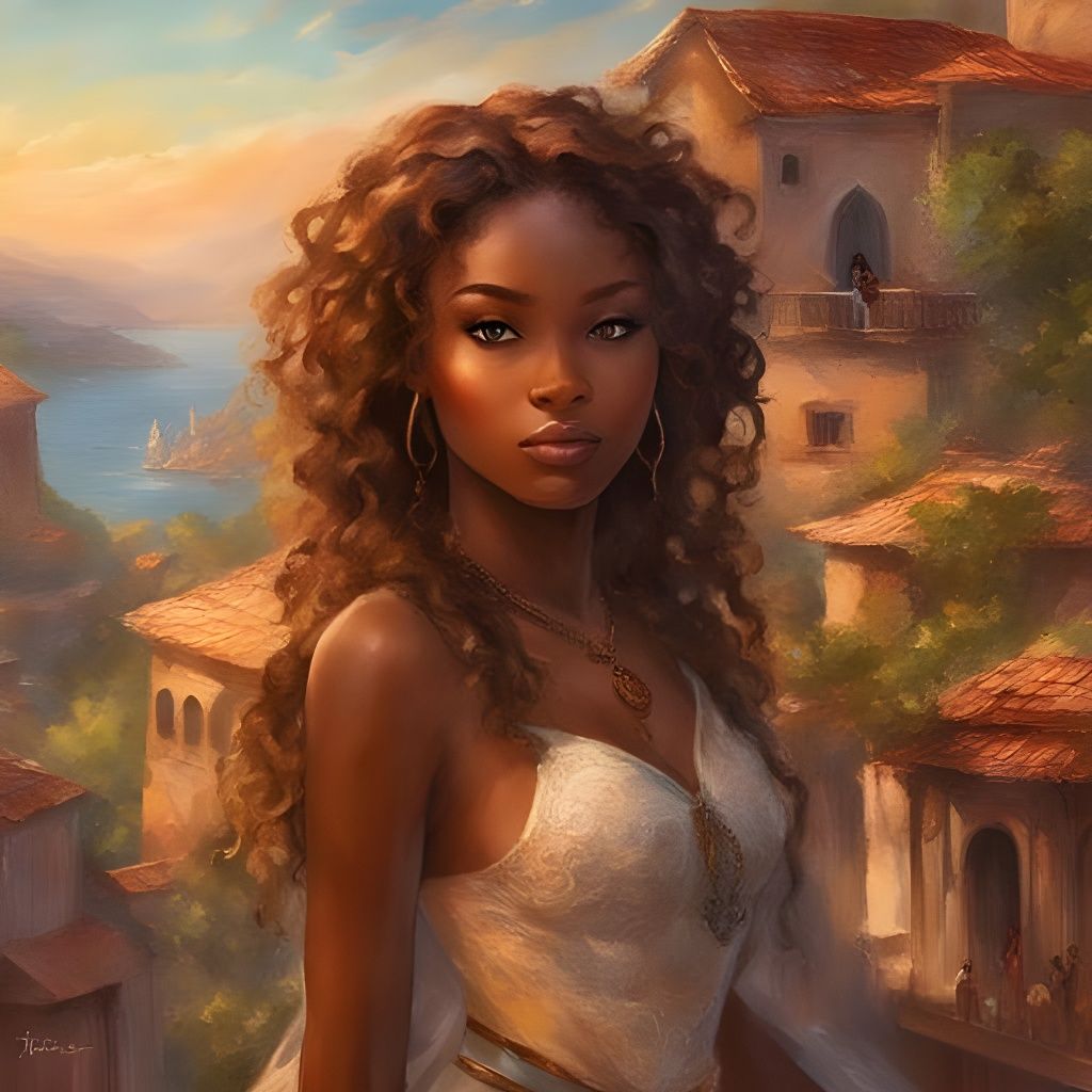 Hazel-Haired Beauty Portrait in Splash Art Style