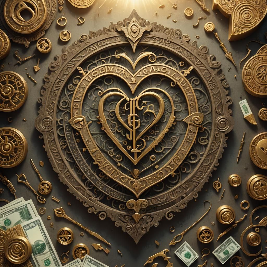 Equality Sign with Heart and Balance in Fantasy Art