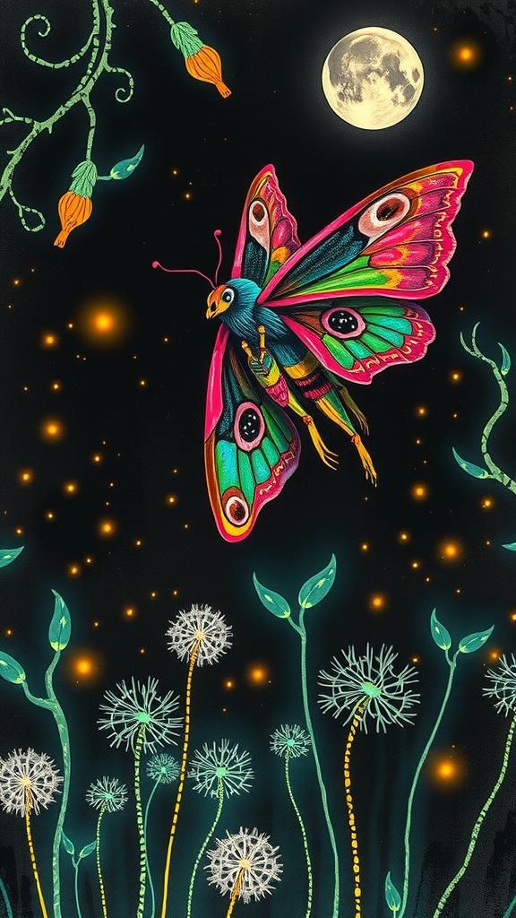 Sugar Skull Moth in Autumn Surrealism