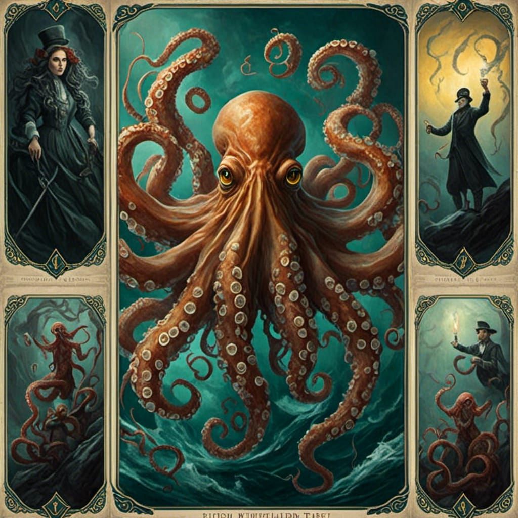 Lovecraftian Tarot Cards with Cosmic Horror Theme