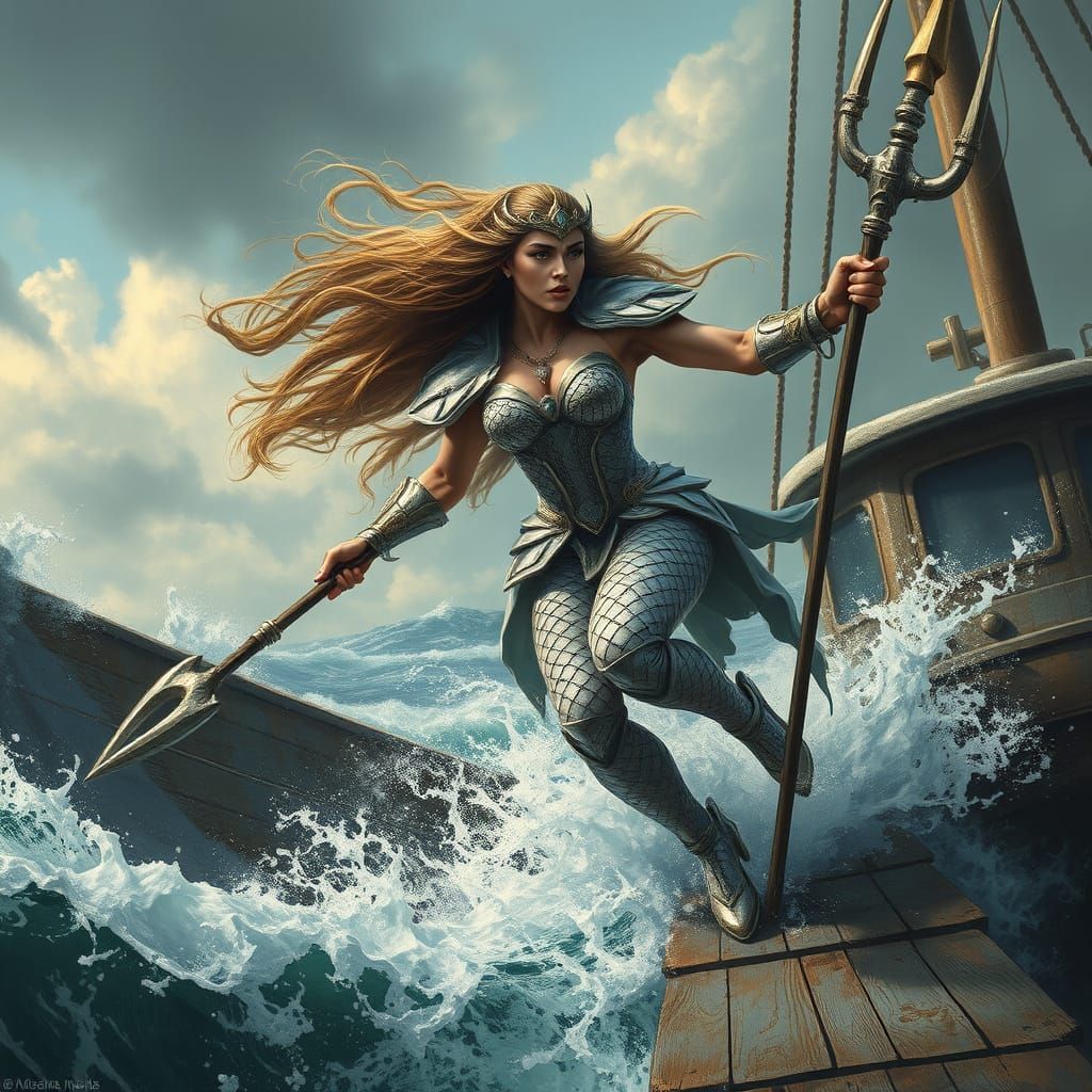 Regal Sea Queen Emerges from the Tempestuous Ocean