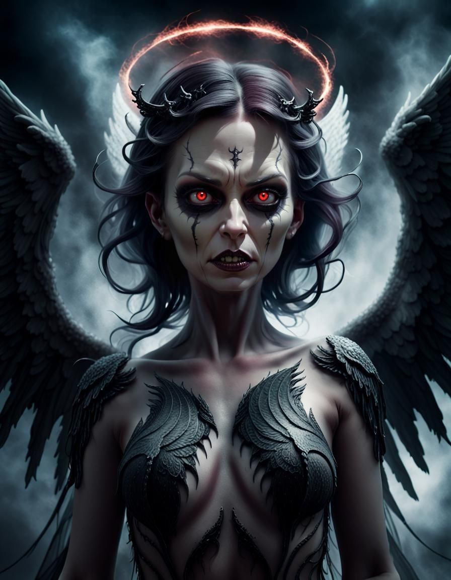 Sinister Demonic Angel in Dark Fantasy Style