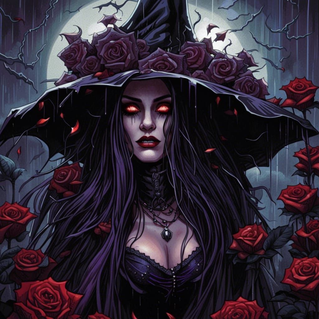 Gothic Faerie Witch in Dark Fantasy Art Style
