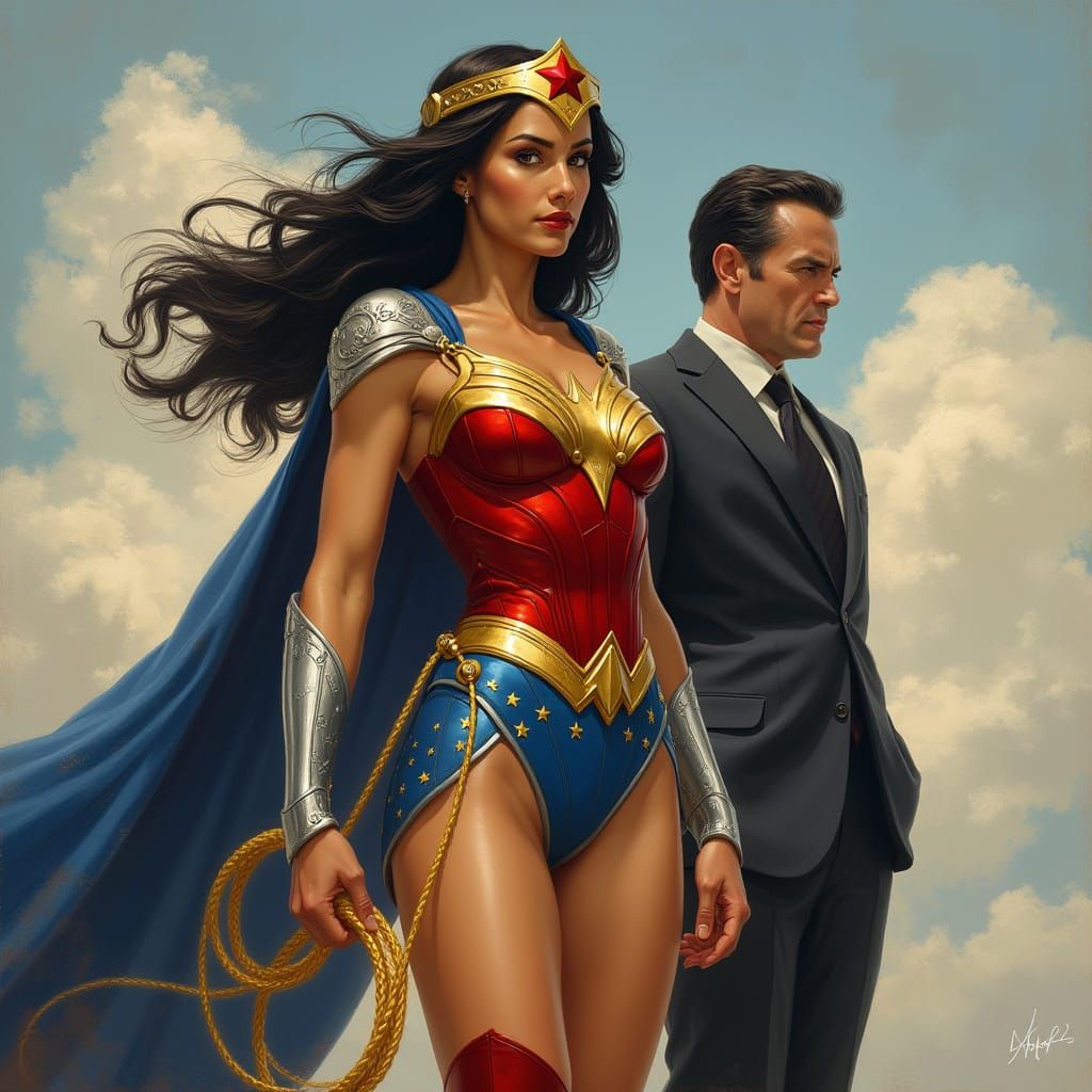 Ethereal Female Superhero Reigns Supreme in Classic Realism