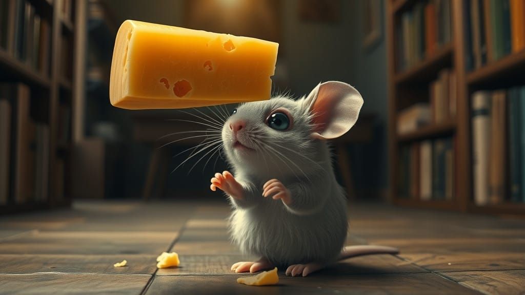 Mouse Levitates Cheese with Telekinetic Powers