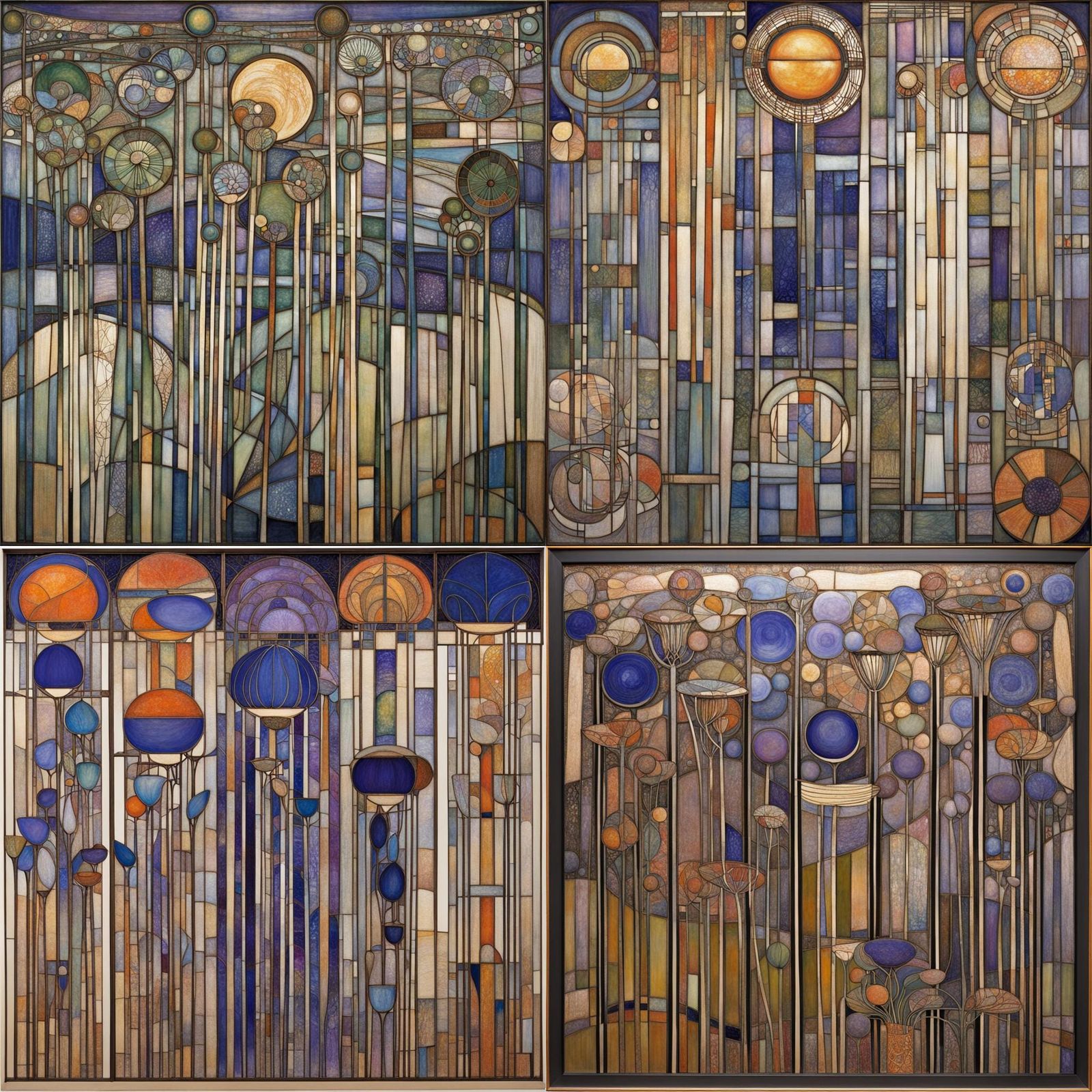 Glasgow Style Art Nouveau Composition