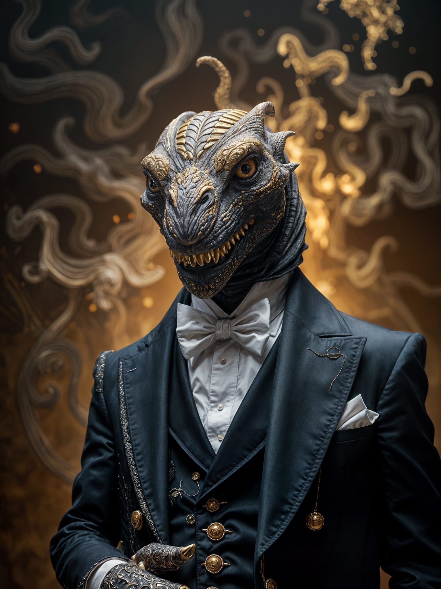 Monster in Formal Wear: Hyperrealistic Baroque Chaos