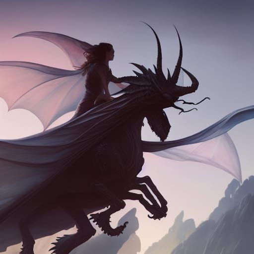 Visenya Targaryen and Dragon, Art Nouveau Style