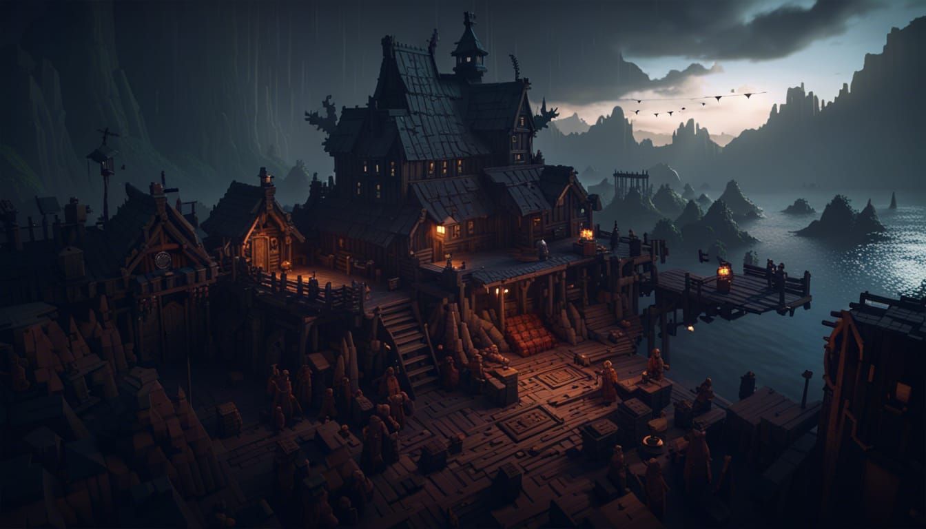 Dark Viking Landscape: a Volumetric Fantasy Masterpiece