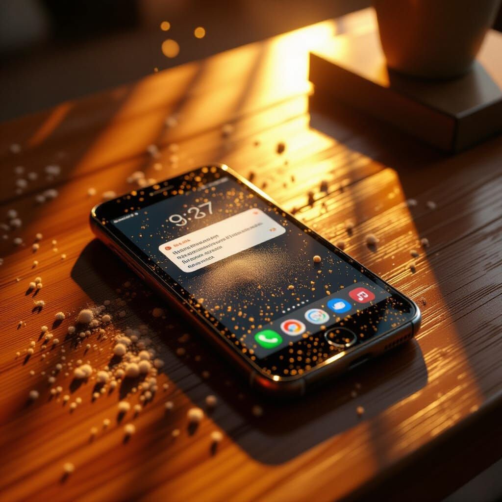 Smartphone Receives Message in Ash Thorp Style