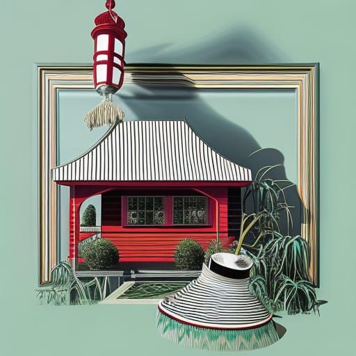 Cabin in Woods: Hyperrealistic Digital Illustration