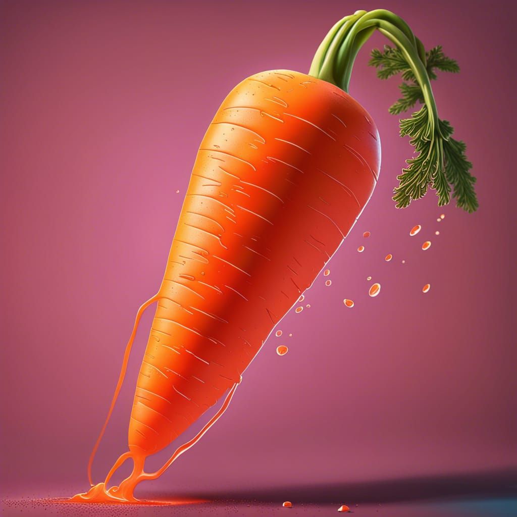 Hyperrealistic Animated Carrot in Splash Art Style