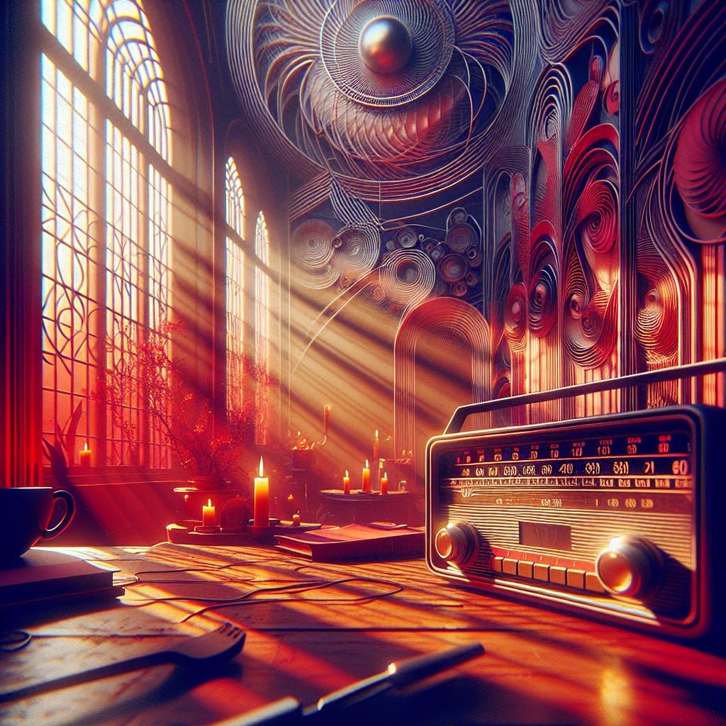 Saturday Morning Radio in Crimson Hues