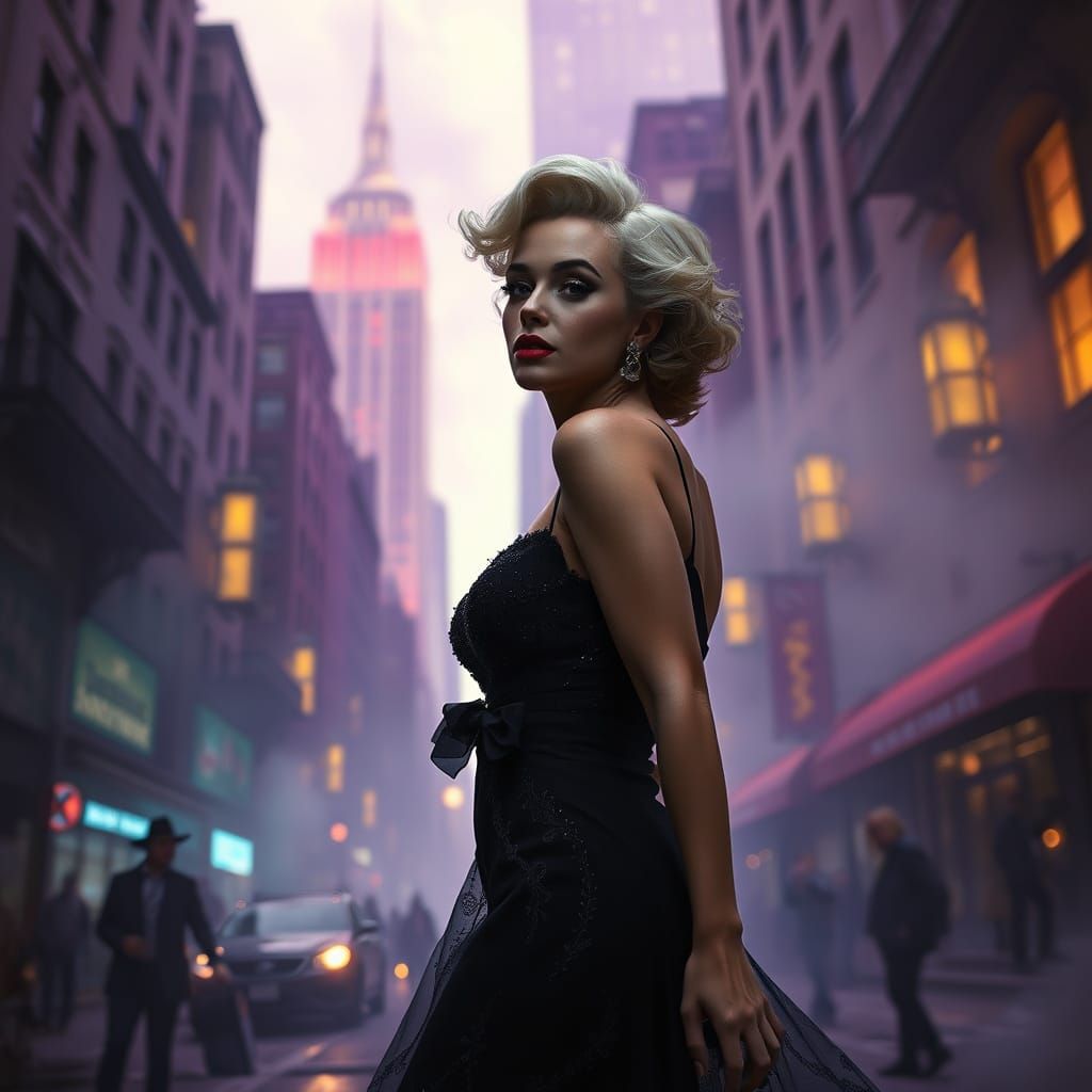 Ethereal New York City at Twilight, Dark Fantasy Concept Art