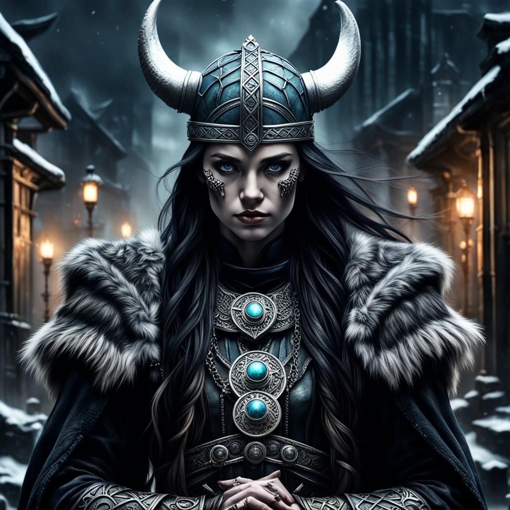 Viking Maiden Mother Crone in Dark Fantasy