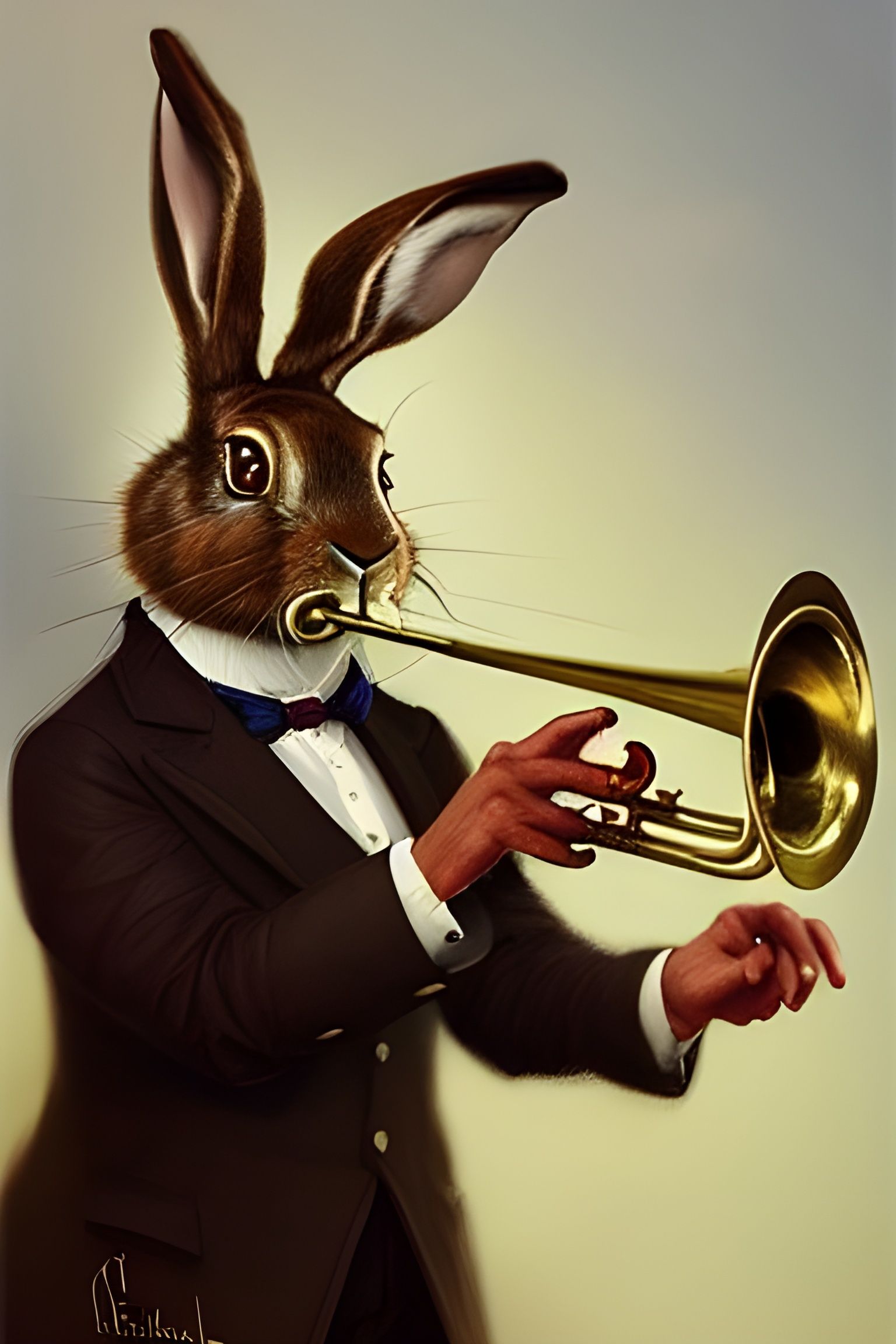 Victorian Hare Trumpeter: Artstation Illustration