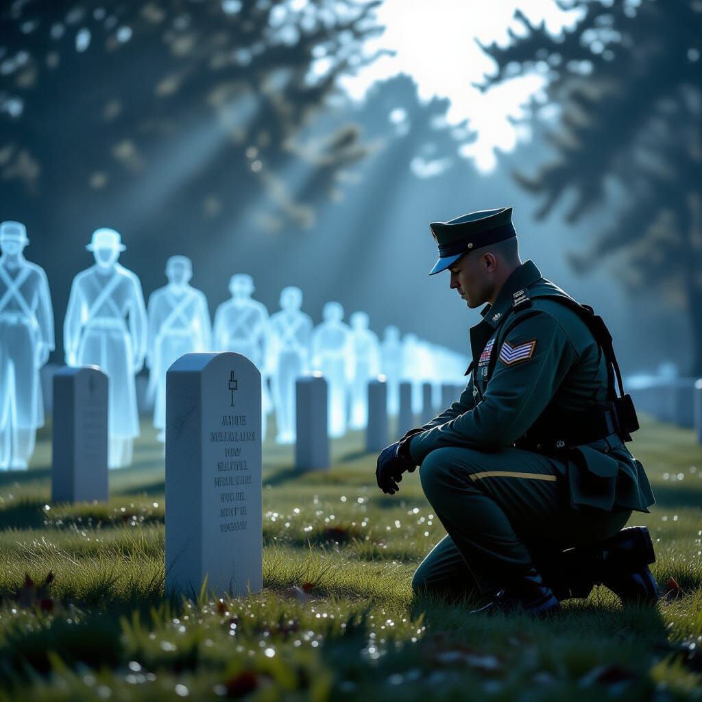 Ethereal Brotherhood at Arlington Cemetery at Dawn