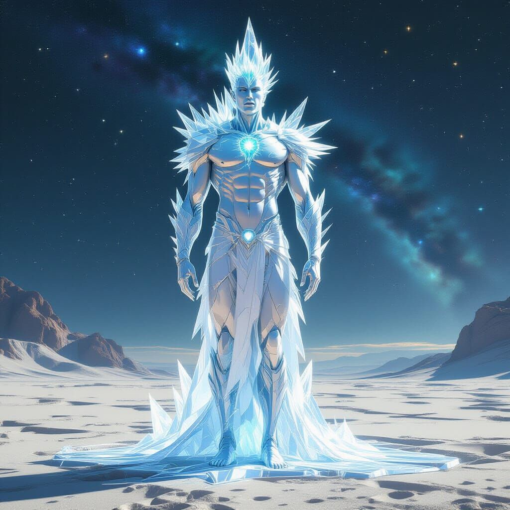 Hyperrealistic Deity in Post-Psychedelic Astral Art Style