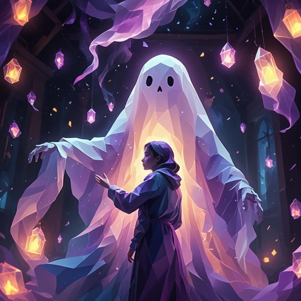 Ethereal Embrace: A Ghostly Hug in the Night