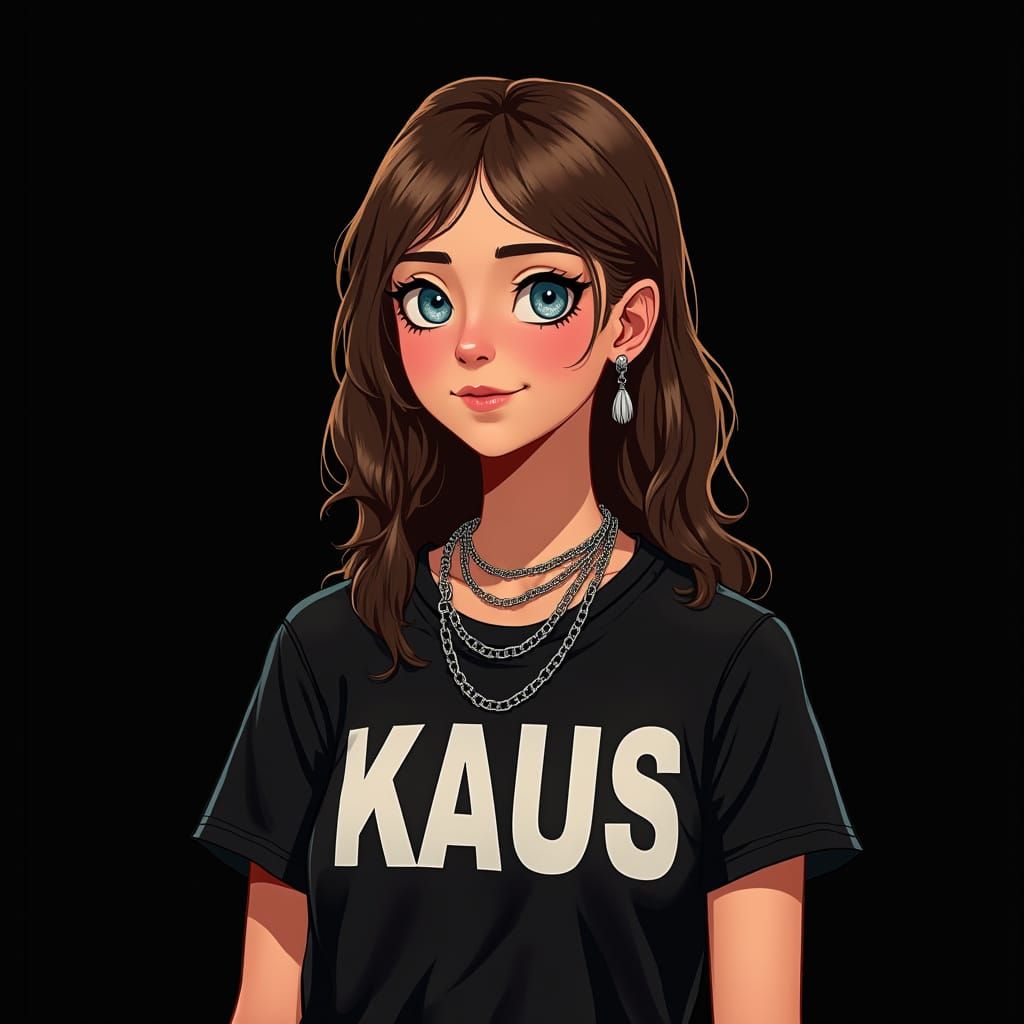 Teen Pop-Punk Icon: Confident Girl Portrait